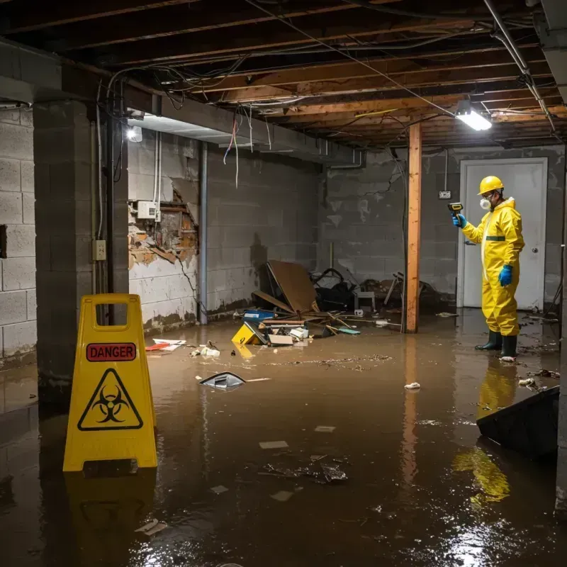 Flooded Basement Electrical Hazard in Three Oaks, MI Property